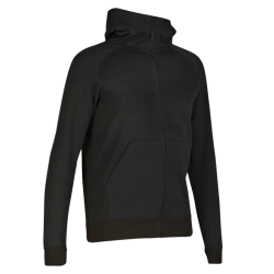 Zipped Football Hoodie Black